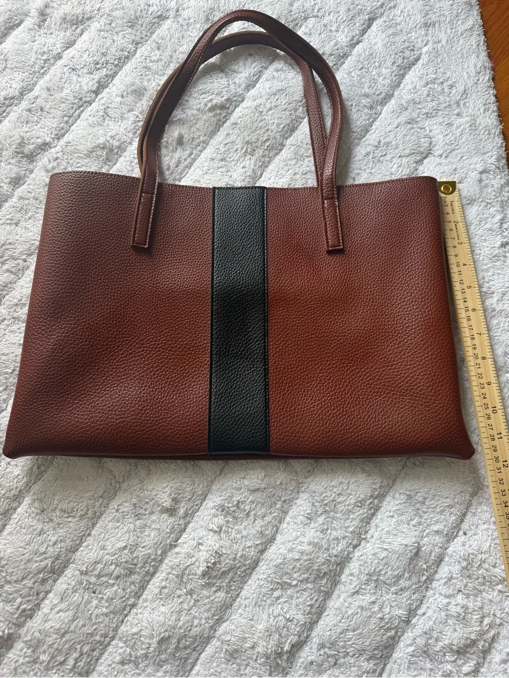 Vince Camuto leather/suede brown/blck Tote Bag